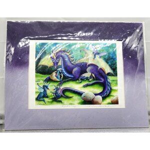 Mishell Swartwout "Need A Nap" Dragon Fantasy Art Print In Purple Mat
